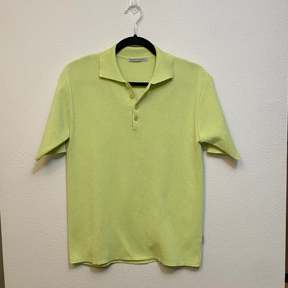 Chartreuse green collared shirt. Great condition!